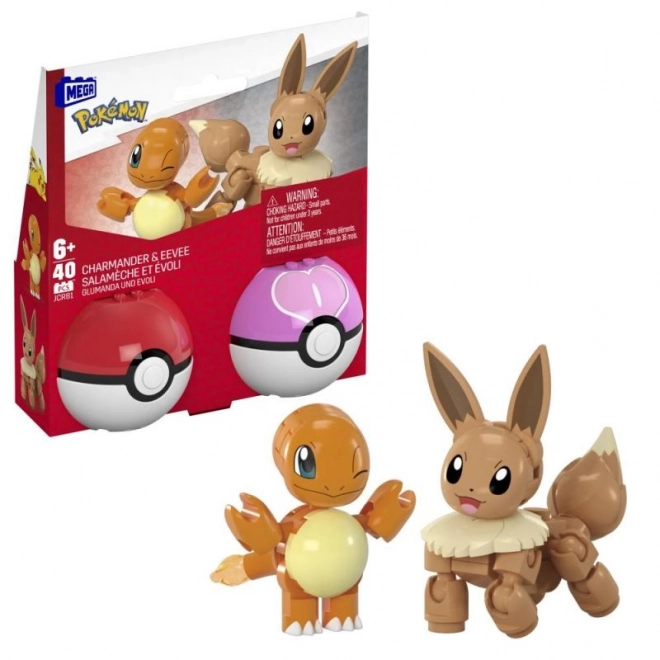 Méga Pokémon Pokéball ensemble 2 pcs Salamèche et Évoli