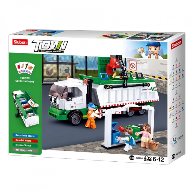 Sluban Town M38-B0780 Camion de recyclage + jeu de cartes