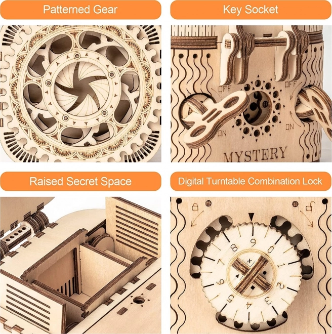 Puzzle mécanique en bois 3D RoboTime Boîte à bijoux