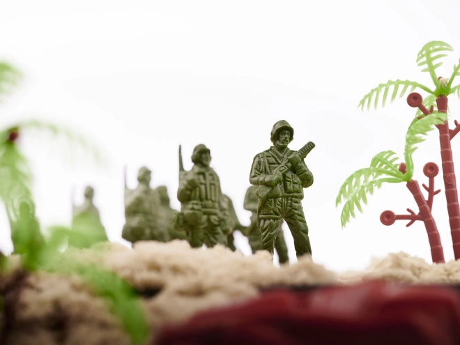 Ensemble de soldats en plastique avec accessoires - 307 pièces