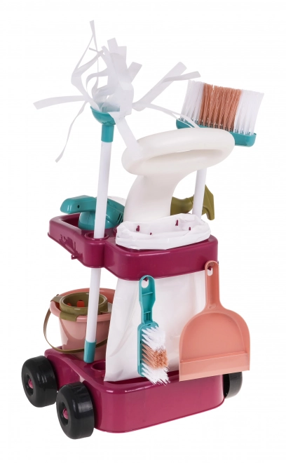 Chariot de nettoyage avec aspirateur à main et accessoires