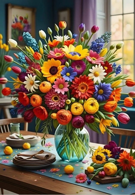 Puzzle Bouquet coloré 1000 pièces