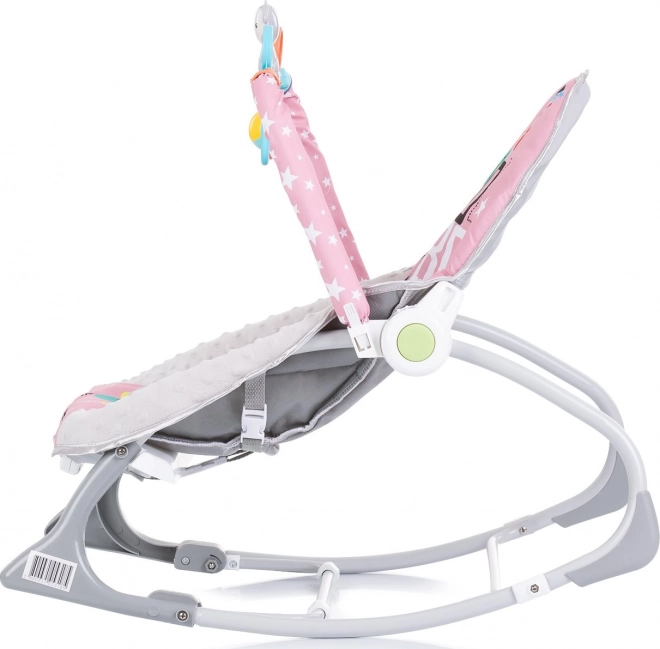 CHIPOLINO Transat bébé vibrant 2-en-1 Baby Spa Rose