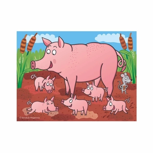 Cubes kubus animaux domestiques bois 12pcs dans une boîte 21x18x4cm