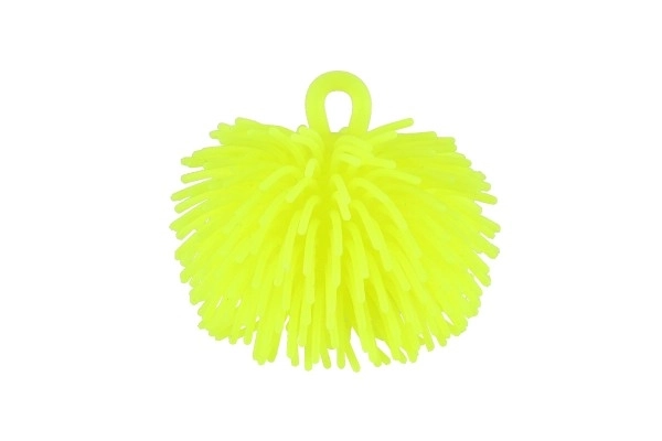Balle anti-stress poilue à presser en silicone 7cm avec lumière à piles