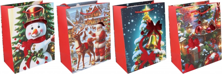 sac cadeau de Noël M 26 × 32 × 10 cm