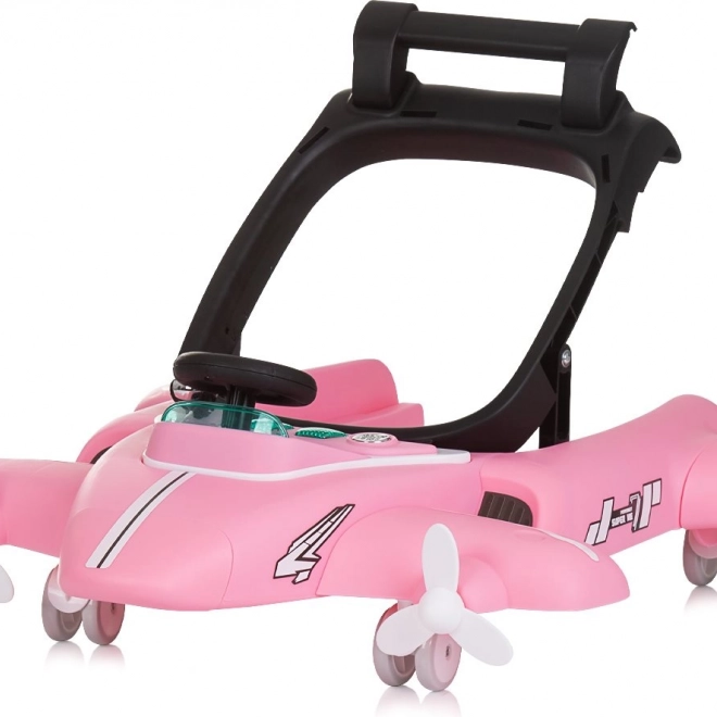 Trotteur 3en1 Avion Rose