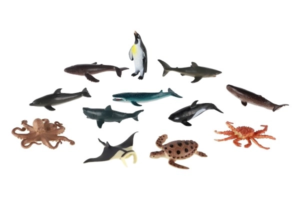 Créatures marines en plastique 8-10 cm mélange de types dans une boîte