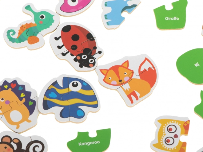 Puzzle avec motifs d'animaux dans une boîte en métal