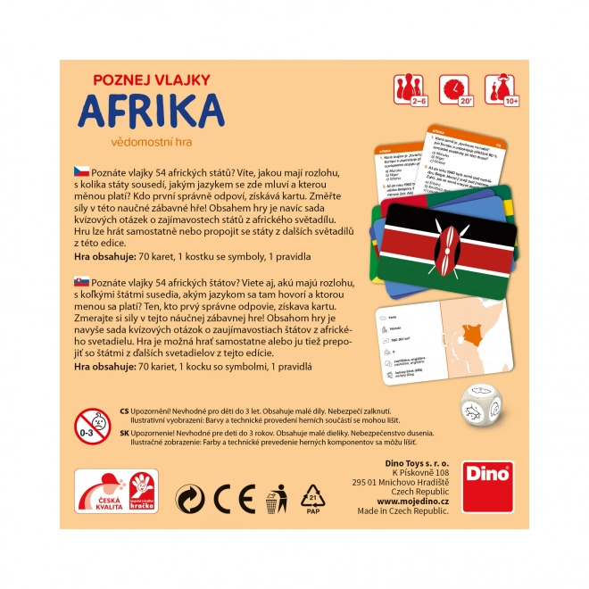 Dino jeu de voyage Découvrez les drapeaux Afrique