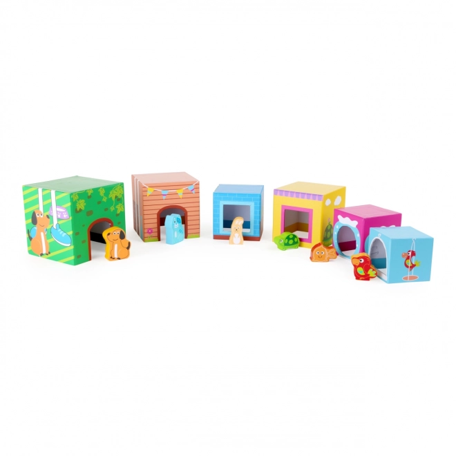 Petite Tour de Cubes avec Animaux en Bois Small Foot