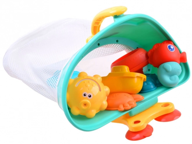 Organisateur de bain avec jouets colorés