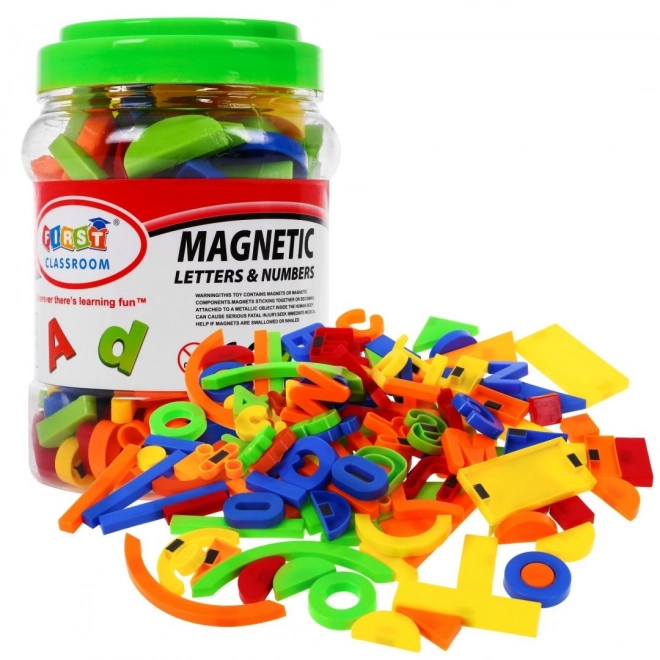 Ensemble de magnets colorés Nombres, lettres et formes - 128 pièces