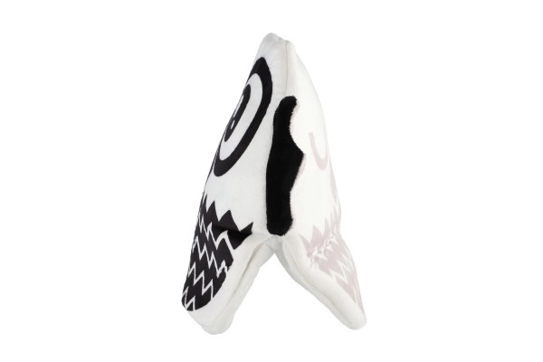 Coussin en peluche 35x30cm noir et blanc en sac 0+
