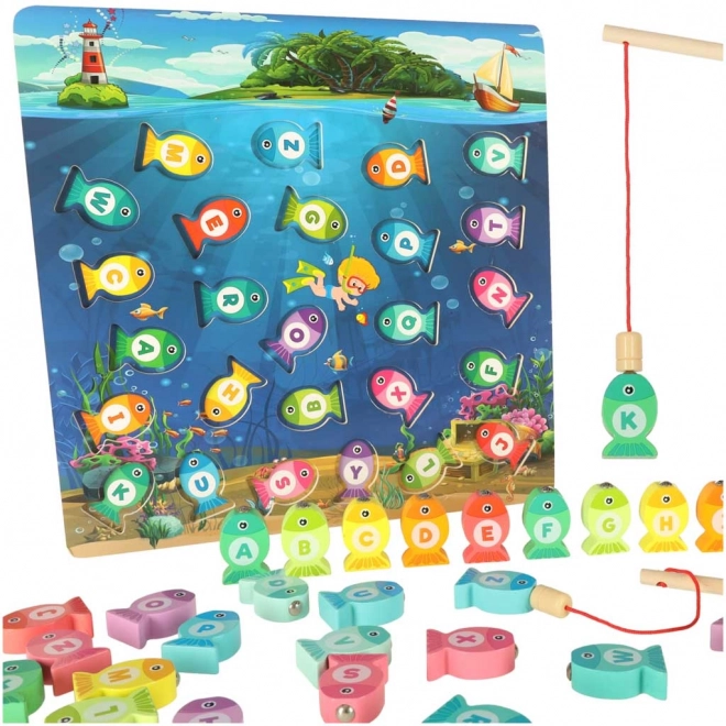Jeu éducatif en bois pour enfants - Pêche magnétique