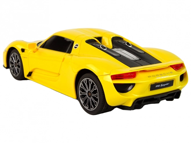 Voiture R/C Porsche 918 télécommandée jaune 1:24