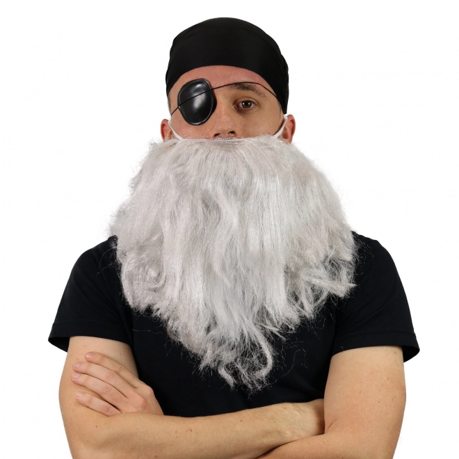 Barbe de pirate avec foulard et cache-œil