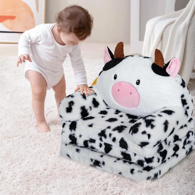 Fauteuil Rétractable pour Enfants Vache 3-niveaux blanc noir
