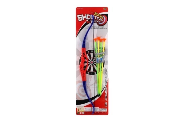 Arc+4 flèches avec ventouses en plastique 57cm sur carte