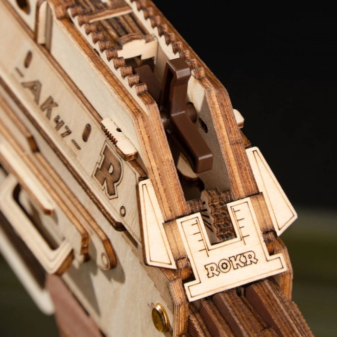 RoboTime 3D Puzzle mécanique en bois fusil d'assaut AK-47