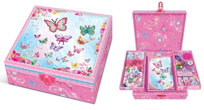 Coffret Pecoware avec tiroirs - Papillons