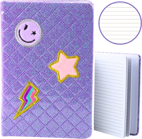 Carnet brocart avec écussons violet B6 80 feuilles