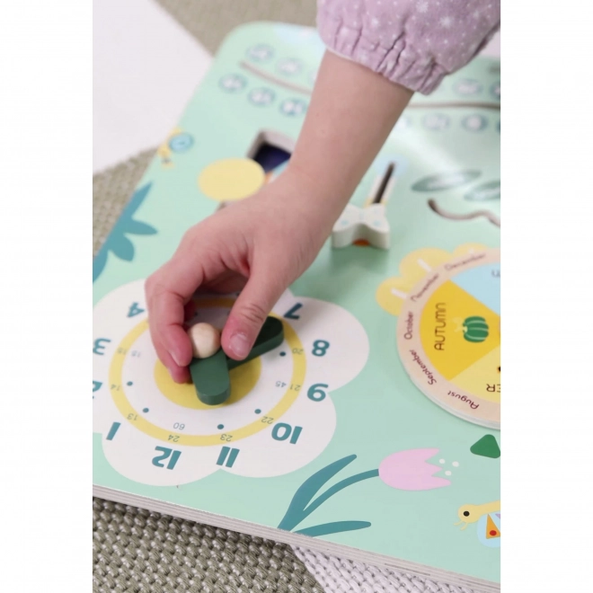 Calendrier éducatif en bois en anglais