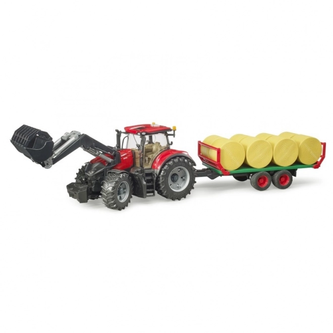 Tracteur Bruder Case IH Optum 300 CVX avec chargeur frontal et transporteur à balles