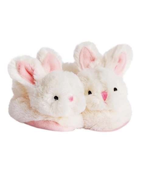 Doudou Chaussons lapin avec hochets rose 0-6 mois