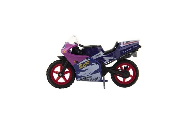Moto de course métal/plastique 8cm à roue libre assorties sur carte