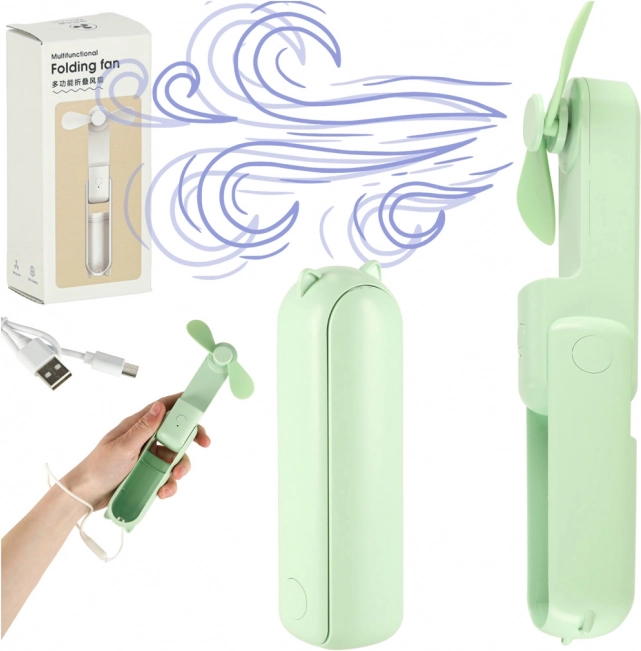 Mini ventilateur USB portable pliable vert