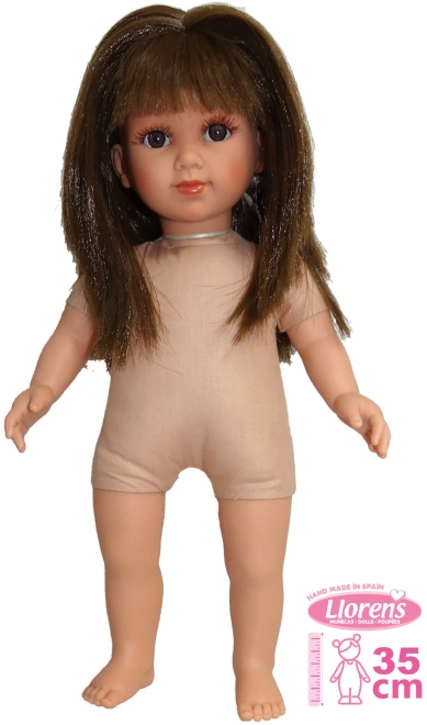 Llorens 535S SARA - poupée réaliste avec corps en tissu souple - 35 cm