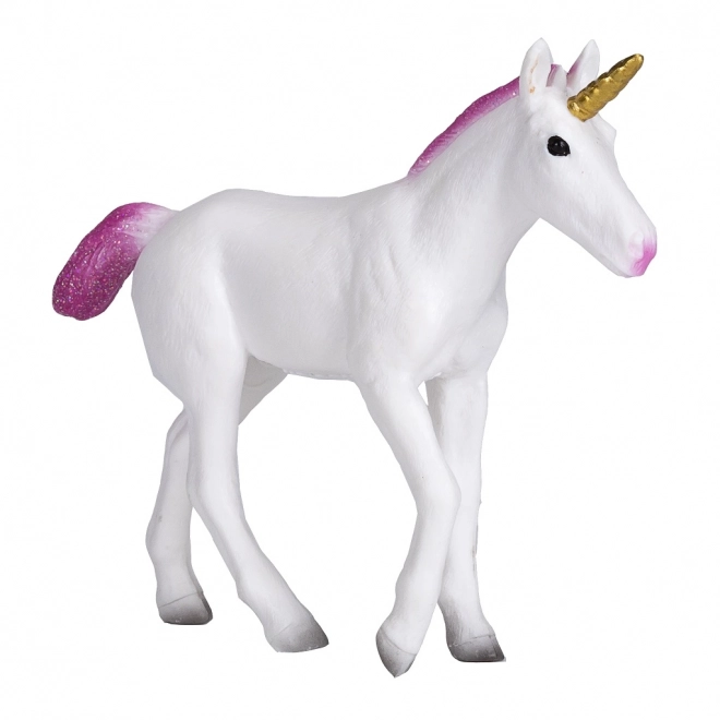 Figurine en plastique Licorne avec crinière rose