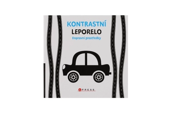 Knížka Contraste leporello Moyens de transport 15,5x15cm 0m+