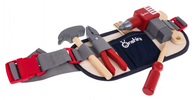 Ensemble d'outils en bois avec ceinture pour enfants 3+ Ensemble de petit bricoleur