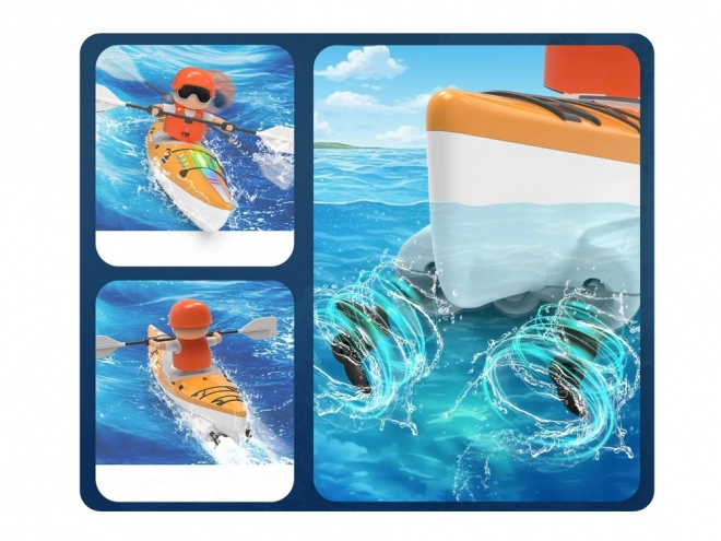Kayak éclairé avec rameur à télécommande