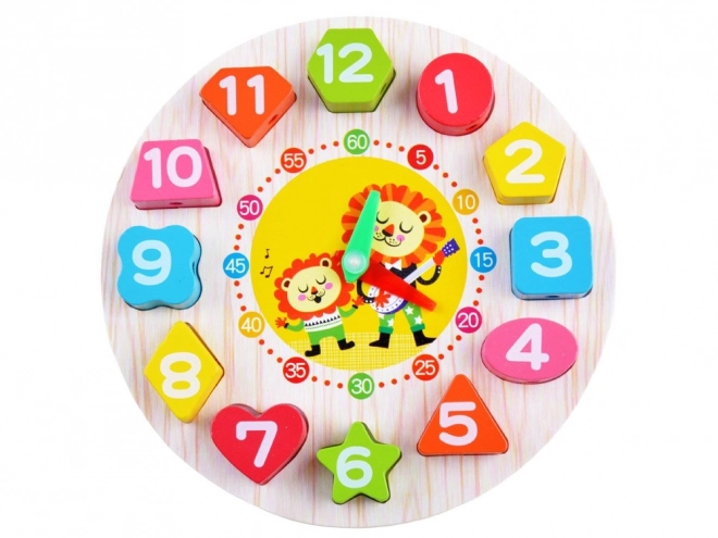 Horloge éducative en bois avec trieur