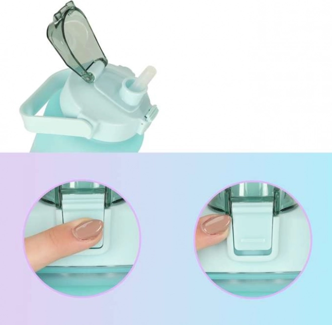 KIK Bouteille d'eau de motivation 2L Turquoise-violet