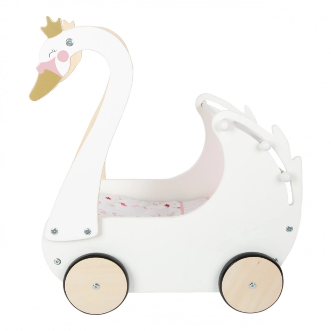Landau en bois pour enfants Cygne