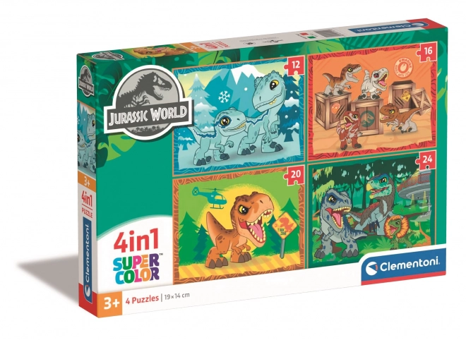 Puzzle Monde Jurassique 4v1 Clementoni