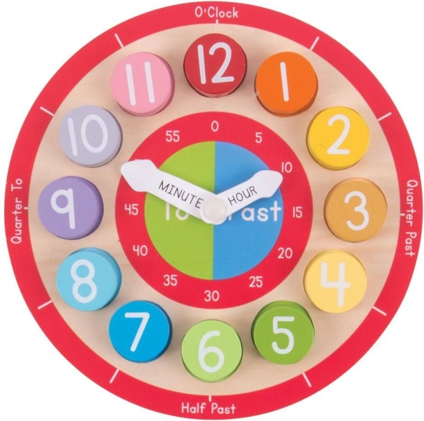 Bigjigs Toys horloge éducative en bois en anglais
