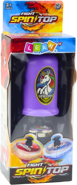 Ensemble avec toupie à lancer Licorne violette