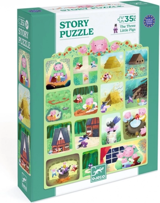 DJECO puzzle Trois petits cochons 35 pièces