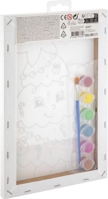 Grafix peinture par numéros – sapin de Noël, toile sur châssis 19,5 × 29,7 cm