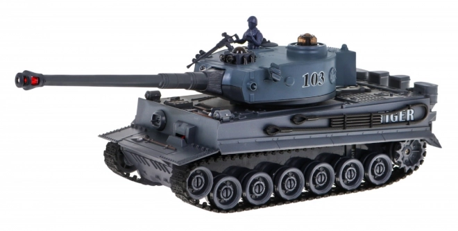 Chars radiocommandés 2 T-34 vs. Tiger pour enfants 3+ Modèles à tir 1:28 + Grande bataille de chars + Sons lumineux