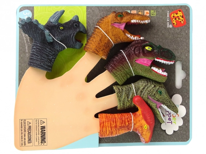 Marionnettes à doigts colorées Dinosaure, ensemble de 5 pièces