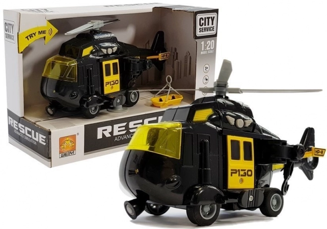 Hélicoptère de secours à piles avec lumières et sons