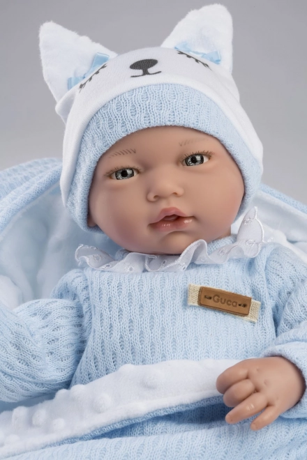 Guca 960 GAEL - poupée réaliste bébé avec sons et corps souple en tissu - 38 cm