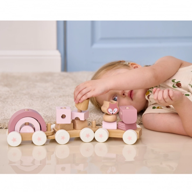 Viga PolarB circuit de train rose avec wagons et blocs