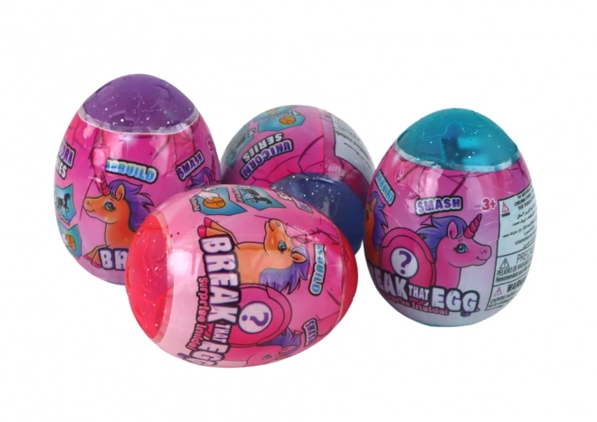 Œuf de licorne magique craquant en coquille 4 couleurs 6 cm